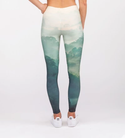 green leggings with forest motive