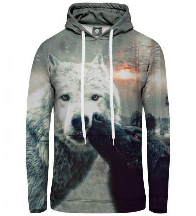 hoodie with kissing wolf