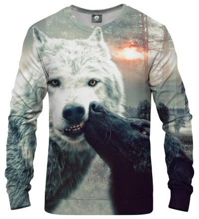 sweatshirt with kissing motive wolfies