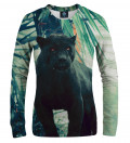 women sweatshirt with black cougar motive