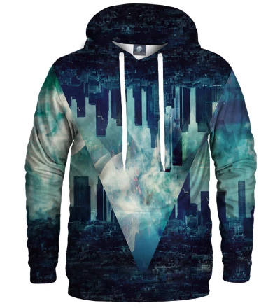 blue hoodie with city motive