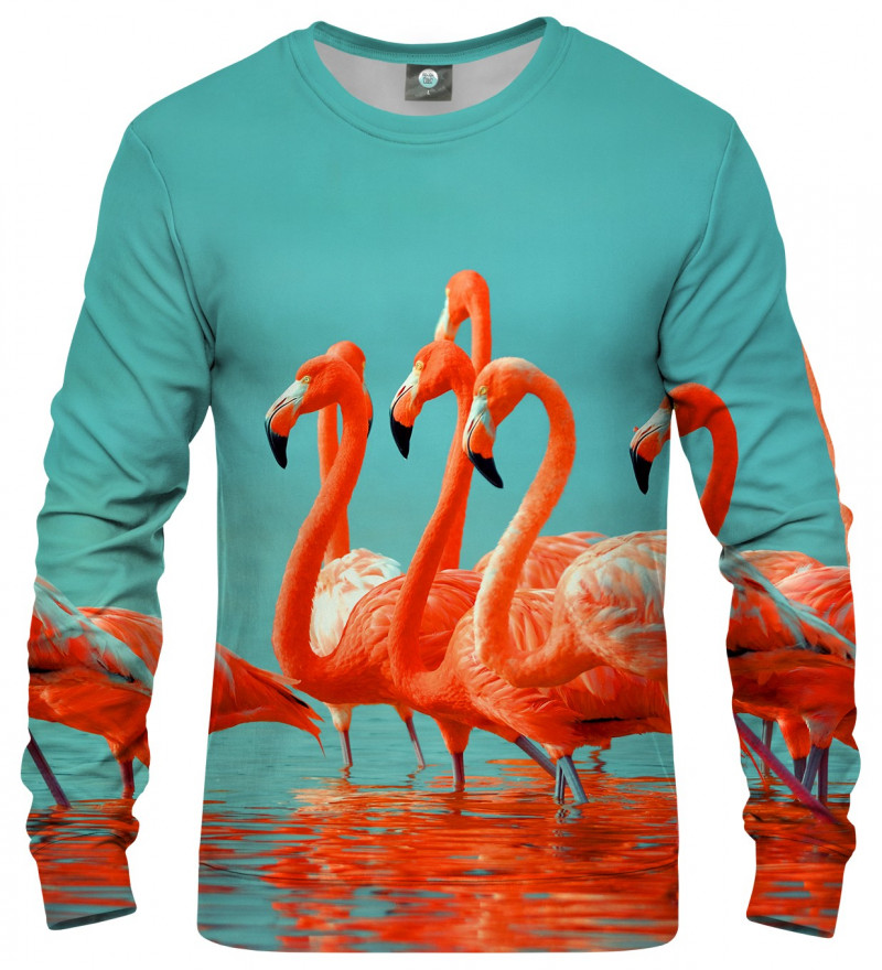 sweatshirt with flamingos motive
