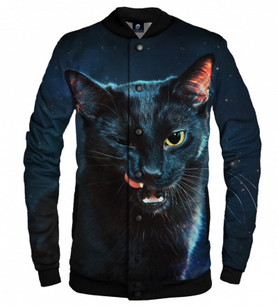 baseball jacket with black cat motive