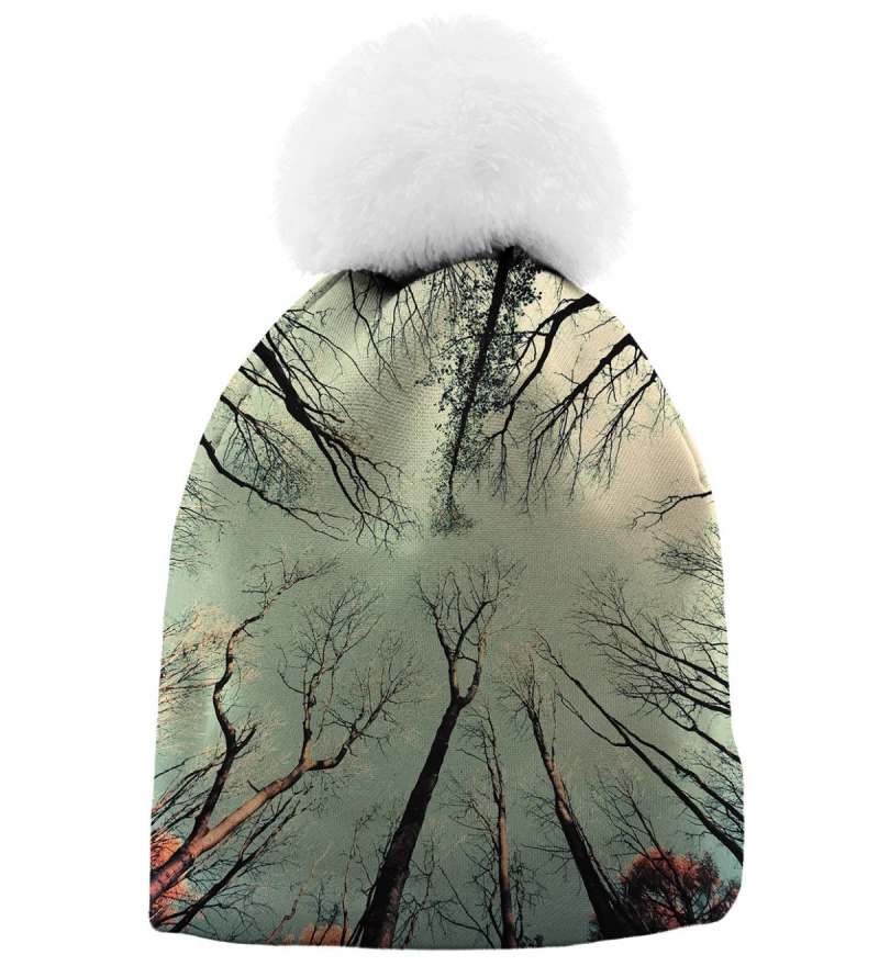 czapka z motywem gałęzi drzew