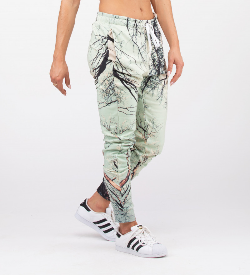 women sweatpants with branches motive