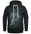 black hoodie with wolf motive
