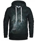 black hoodie with wolf motive