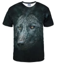 czarna koszulka z motywem wilka