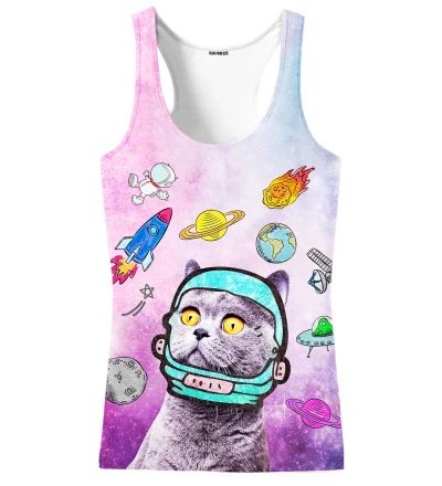 pink tank top with space cat motive