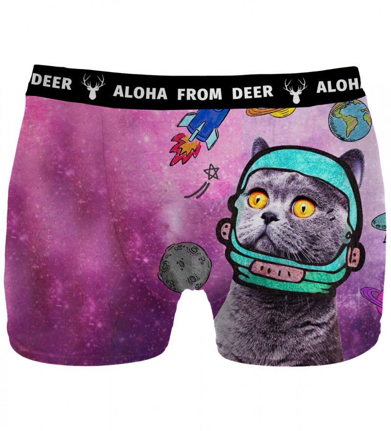 pink underwear with space cat motive