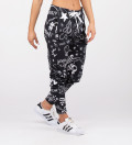black sweatpants with doodle motive