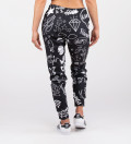 black sweatpants with doodle motive