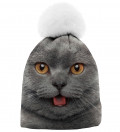 beanie with cat motive