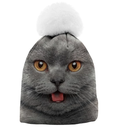 czapka z motywem kota