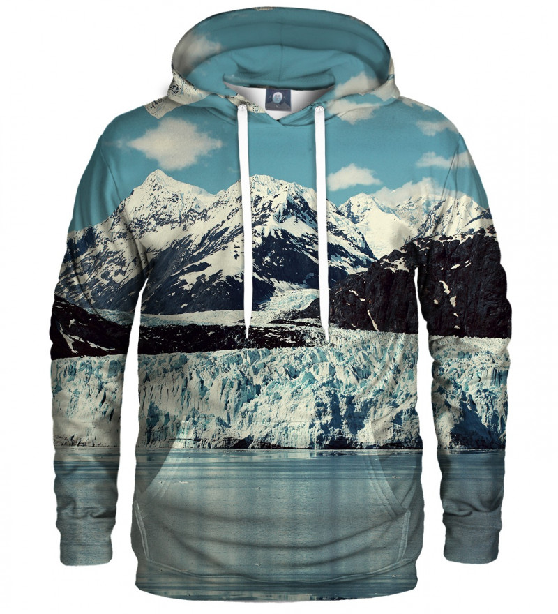 hoodie with snowy mountains motive