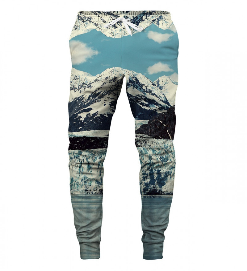 sweatpants with snowy mountains motive