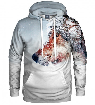 hoodie with snowy wolf motive