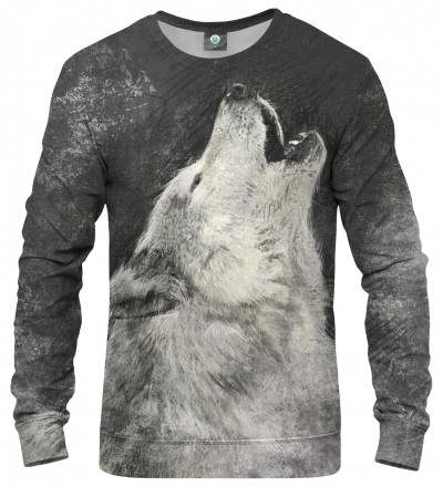 sweatshirt with wolf motive