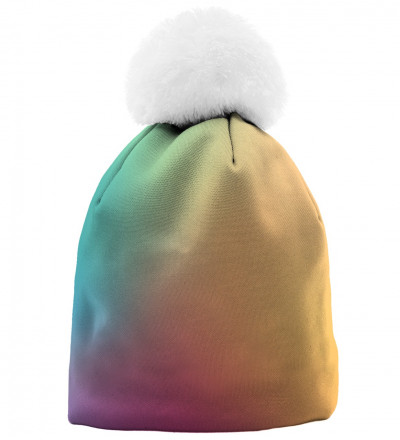 beanie with colorful ombre motive