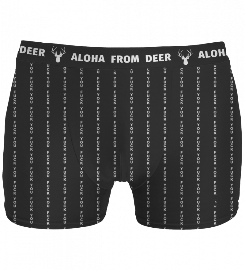 black underwear with fk you inscription