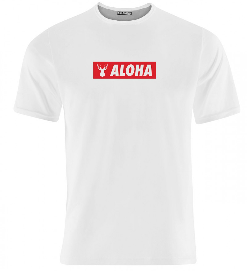 white women tshirt with aloha inscription