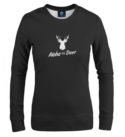 black women sweatshirt with aloha from deer inscription