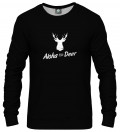 black sweatshirt with aloha from deer inscription