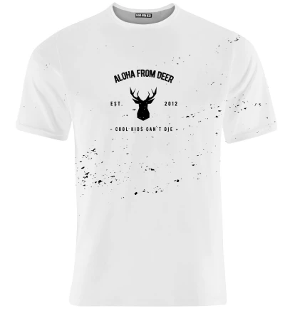 white tshirt with aloha from deer inscription