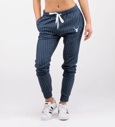 navy sweatpants with fk you inscription