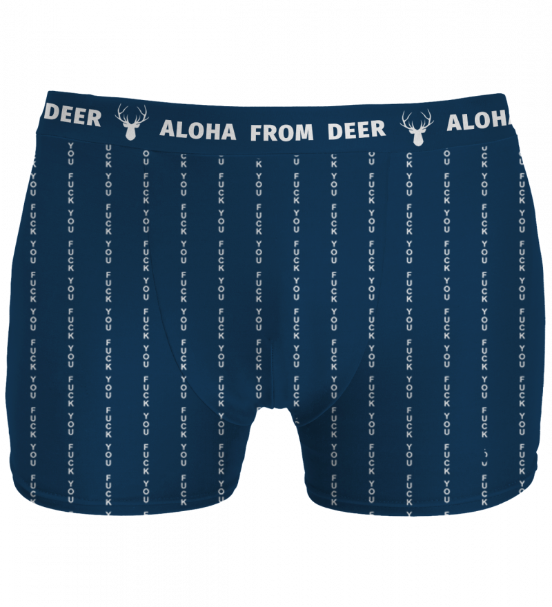 navy underwear with fk you inscription