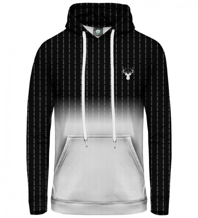 black and white women hoodie with  fk you inscription