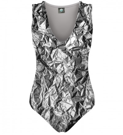 swimsuit with silver effect