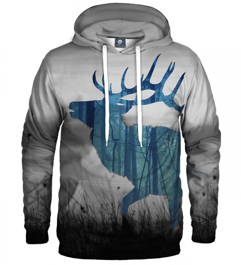 bluza z kapturem z motywem jelenia