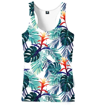 tank top with monstera leaves motive