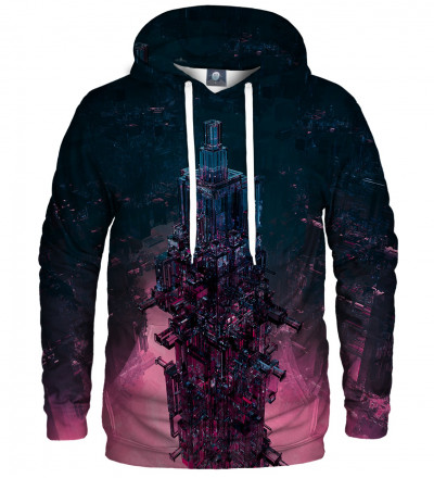hoodie with glass tower motive