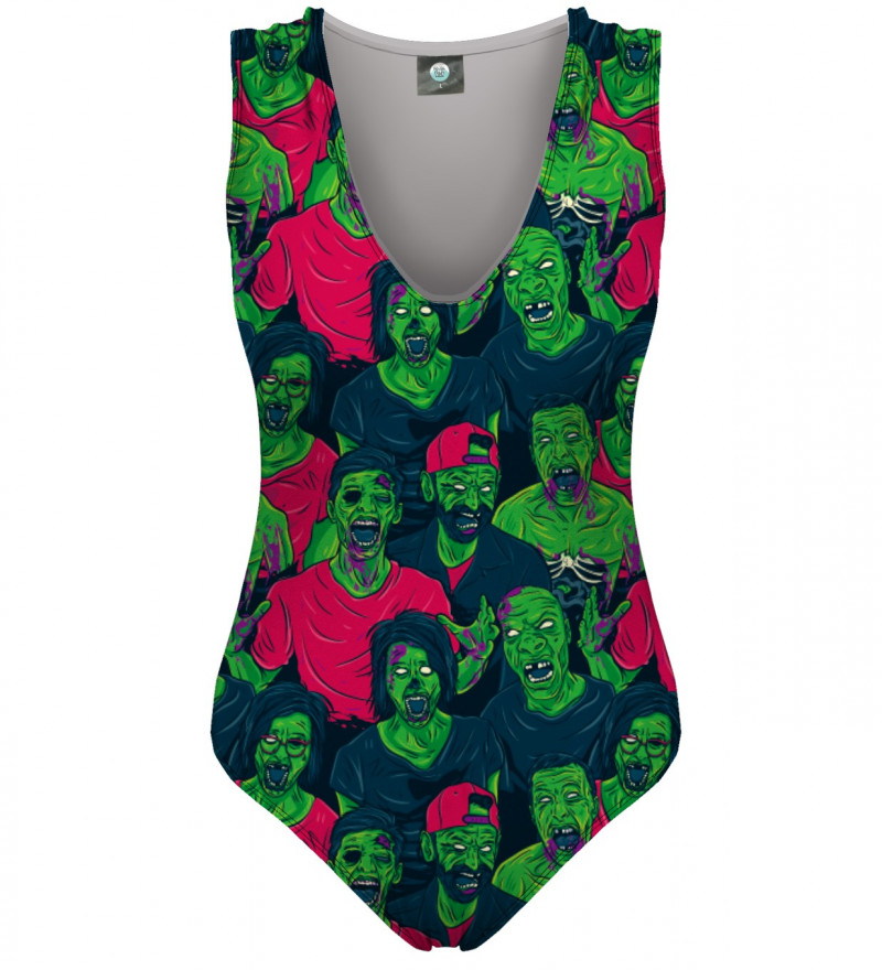 swimsuit with green zombie motive