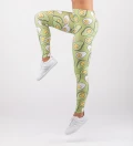 green leggings with egg+avocado motive