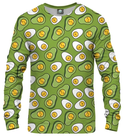 sweatshirt with eggs and avocado motive