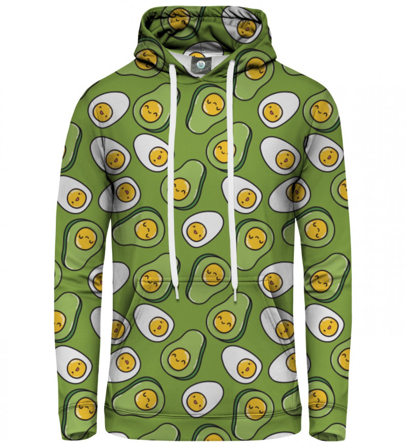 women hoodie with eggs and avocado motive