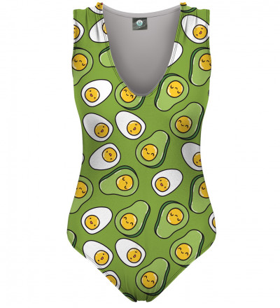 swimsuit with eggs and avocado motive