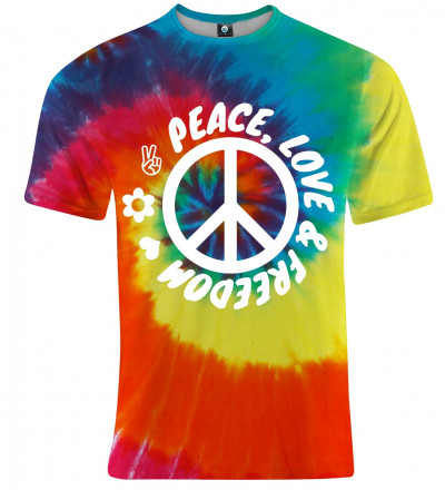 koszulka z napisem peace, love and freedom