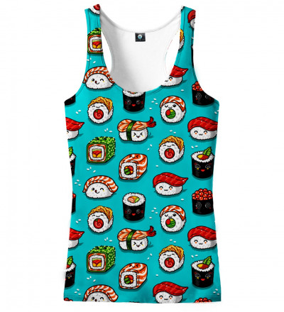 tank top with sushi motive