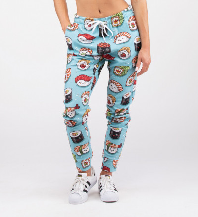 sweatpants with sushi motive