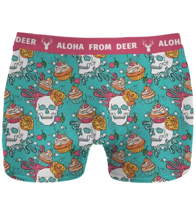 underwear with skulls and cupcakes motive