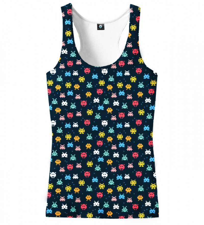 tank top with space invaders motive