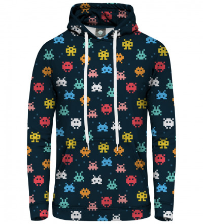 women hoodie with space invaders motive
