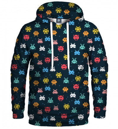 hoodie with space invaders motive