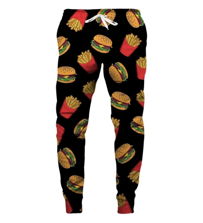 spodnie z motywem fast food
