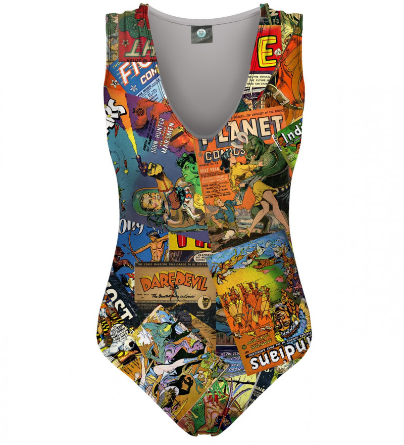 swimsuit with comics motive