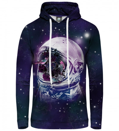 hoodie with birds in space motive